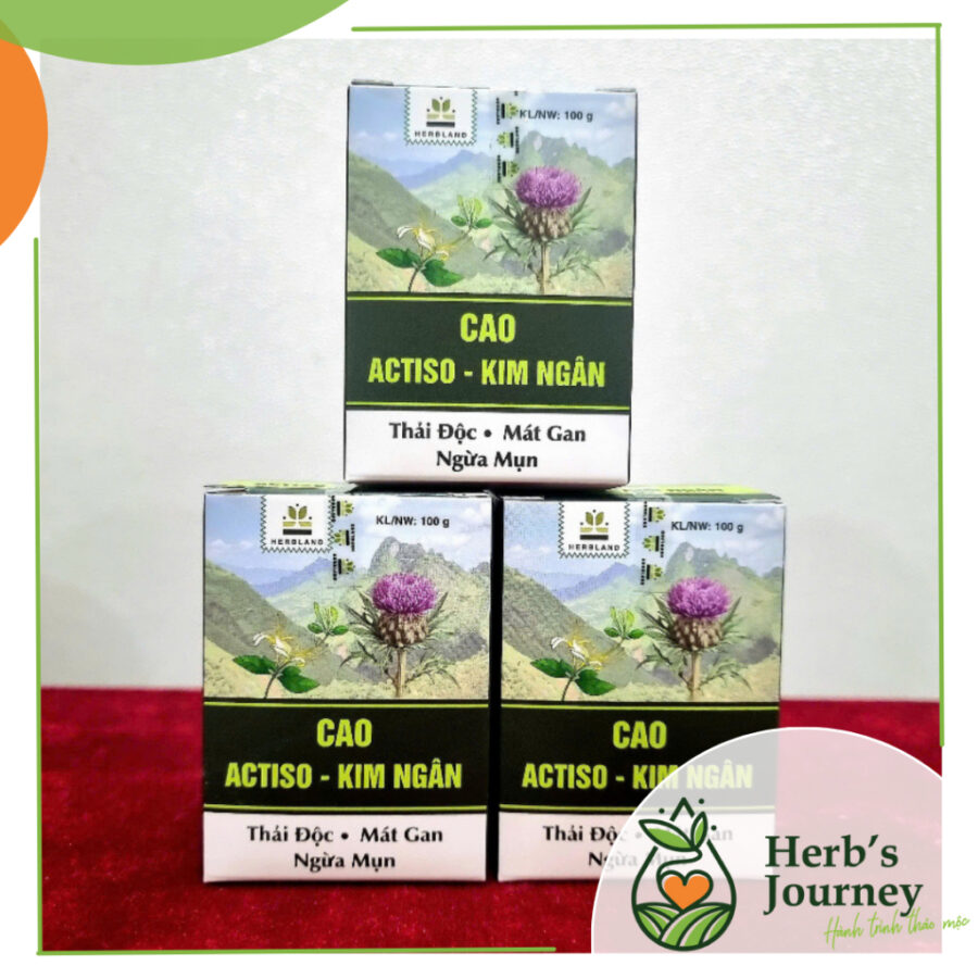 Cao Actiso + Kim ngân - Lọ 100g - Herbland - Thanh mát cơ thể 4 main 4