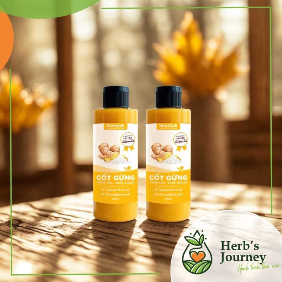 Cot Gung Tram tra Muoi Epsom Phien ban cai tien KHONG BA Chai 380ml Nano Salt 1
