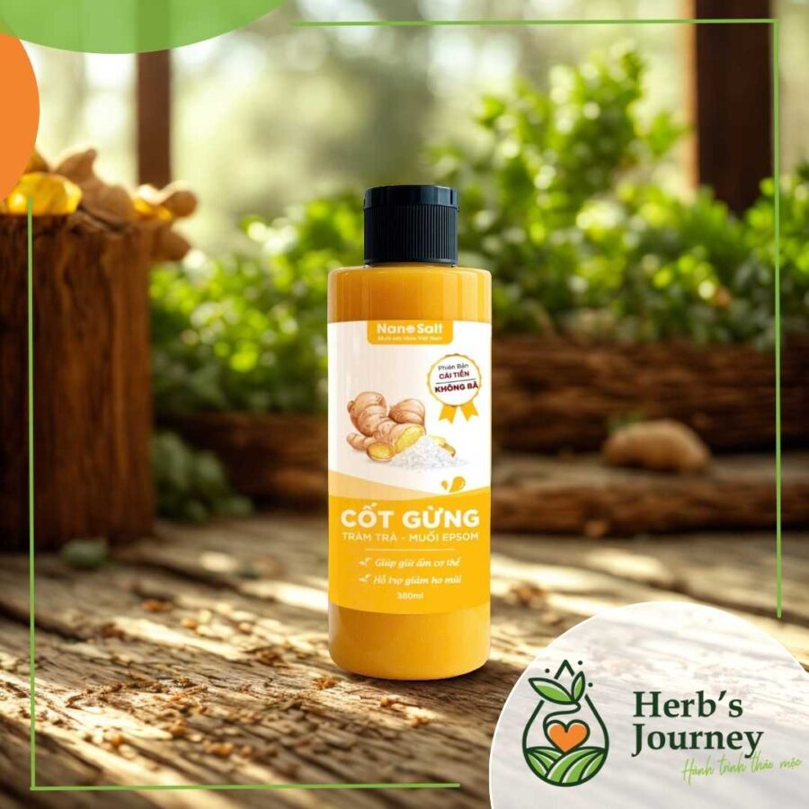 Cot Gung Tram tra Muoi Epsom Phien ban cai tien KHONG BA Chai 380ml Nano Salt 4