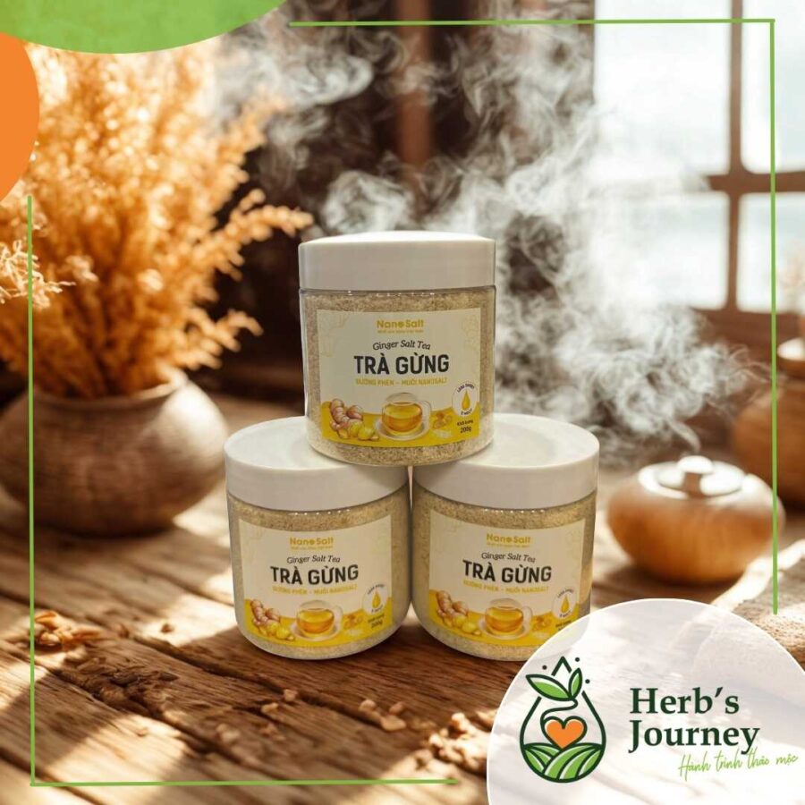 Trà Gừng Đường phèn Muối NanoSalt - Lọ 200g - Ginger Salt Tea 1 Done Nanosalt 3
