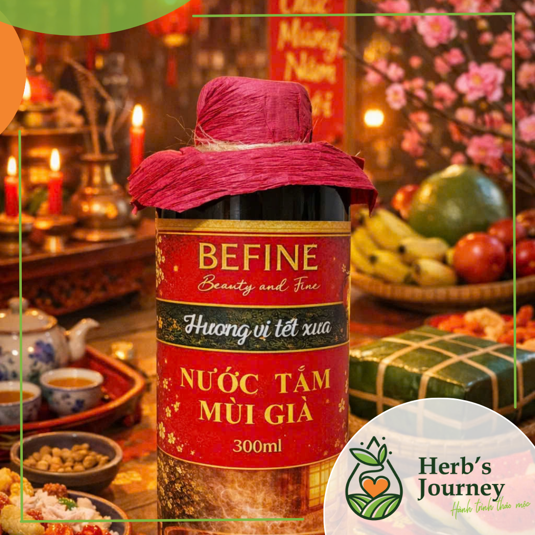 Nước tắm Mùi Già - Chai 300ml - Befine - Hương vị Tết xưa (2) Nuoc tam Mui Gia Chai 300ml Befine Huong vi Tet xua 2